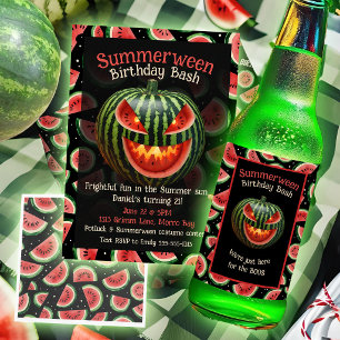 Add Name Summer Birthday Fun Watermelon On Black Wrapping Paper