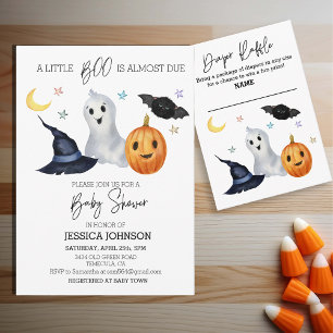 Carte D'accompagnement Halloween Raffin Halloween Ghost Boo Aquarelle