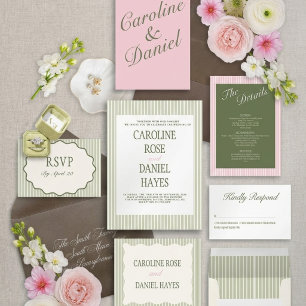 Sage Green Wedding Weekend Itinerary Card