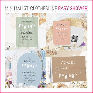 Minimalist Mint Green Gender Neutral Baby Shower Invitation