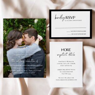 Invitation Alexis Black and White Elegant Mariage moderne