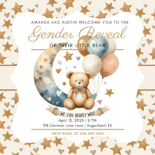 Neutral Teddy Gender Reveal Round Sticker
