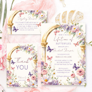 Lifetime of Butterflies floral bridal shower Invitation