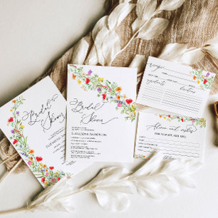 Wildflowers Advice and Wishes Bridal Shower Cards