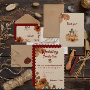 Rustic& Cozy Autumn Wedding Collection invitation 