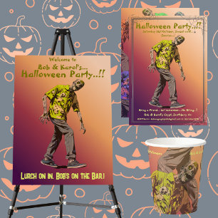 Zombie Halloween Party Paper Plates