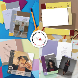 Mondrian Colour Blocks Mod Photo Graduation Party Invitation