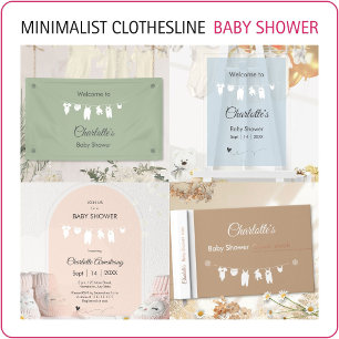 Light Blue Minimalist Baby Boy Shower Invitation