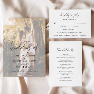 Aimee Rustic Script Modern Wedding Enclosure Card