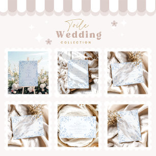 Elegant Baroque Blue French Garden Floral Wedding Thank You Card