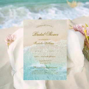 Starfish and Shells Tropical Beach Bridal Shower Invitation
