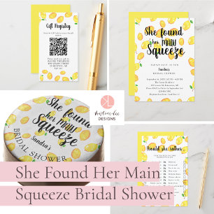 She Found Her Main Squeeze Lemon Bridal Shower  Invitation