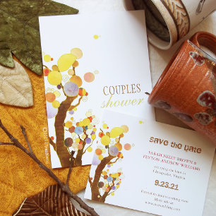 Magique Aimer Arbres Rustique Faire-part de mariag