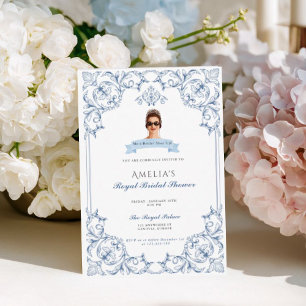 Princess Diaries Blue vintage Bridal Shower  Square Paper Coaster