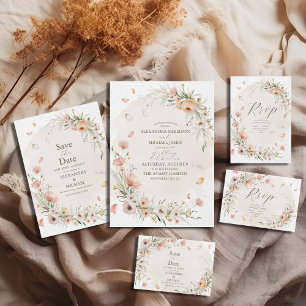 Boho Wildflower Garden Wedding Invitation