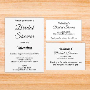Black and White Typography Bridal Shower Sticker
