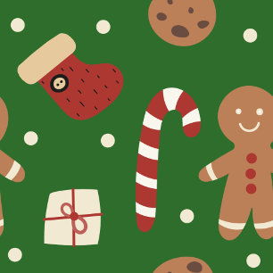 Christmas Gingerbread Man Pattern Brushed Polyester Tree Skirt