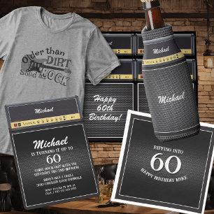 Vintage Rock Guitar Amp 60th Birthday Party Music Invitation