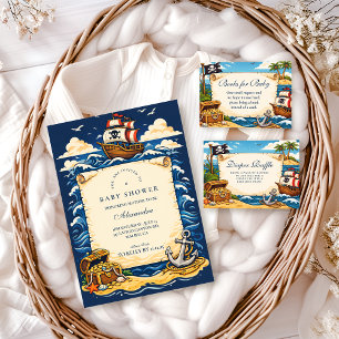 Whimsical Pirate Ship Adventure Baby Shower Napkin