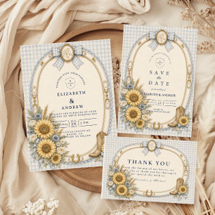 Romantic Rustic Sunflower Wedding Save The Date