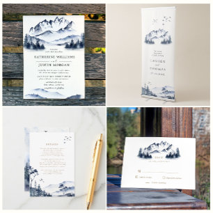 Carte de détails du Mariage Rustic Blue Mountain