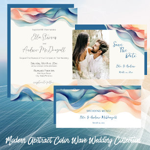 Modern Abstract Colorful Design  Save The Date