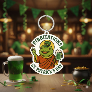 The Swamp Pub Frog St.Patrick's Day Keychain