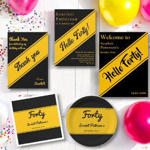 Elegant Luxury Black And Gold Chic 40th Birthday Napkin