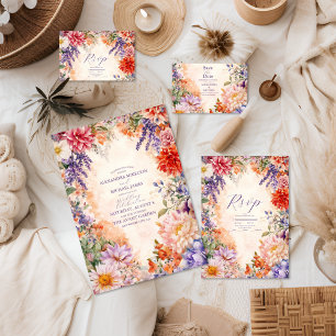 Boho Victorian Royal Floral Wedding  Save The Date