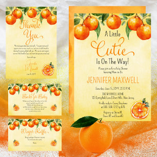 Orange Citrus Baby Shower Fruit Books for Baby Enclosure Card