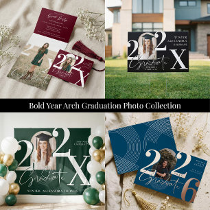 Boho Modern Minimal Photo Arch Grad Announcement