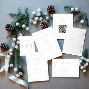 Snow In Love Winter Wedding Reception Invitation