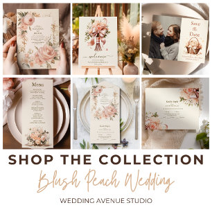 Serviette En Papier Pastel Soft Blush Peach Floral Mariage