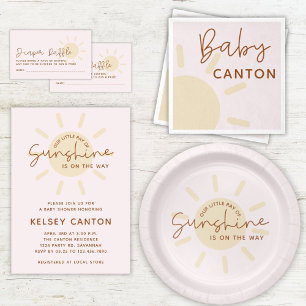 Invitation Notre petit rayon de soleil Baby shower Boho