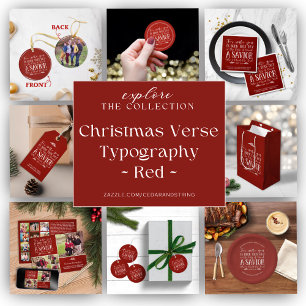 Rustic Red Winter Holiday Pine Branches Address