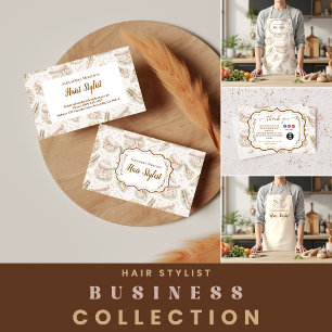 Elegant Floral Hair Stylist Thank You Card