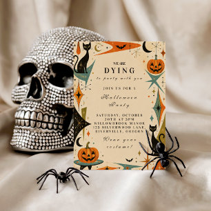 Elegant Retro Halloween Party Classic Round Sticker