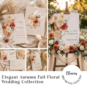 Elegant Fall Floral Wedding  Acrylic Invitations