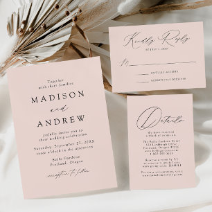 Invitation Mariage de monogramme Blush Modern Elegance