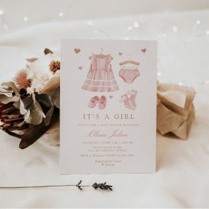 Invitation Moderne Simple Cute Boho Vêtements Fille Baby show