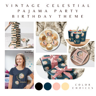 Sun Moon Face Vintage Celestial Birthday Pink Wrapping Paper