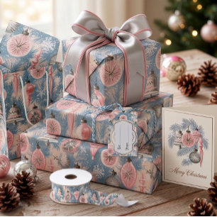 Cartes Pour Fêtes Annuelles Nostalgie Pastel : Ornements de Verre de Milieu de