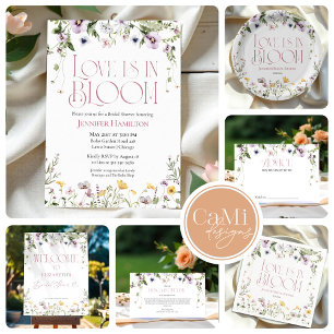 Love is in Bloom   Floral Bridal Shower Backdrops Tapestry