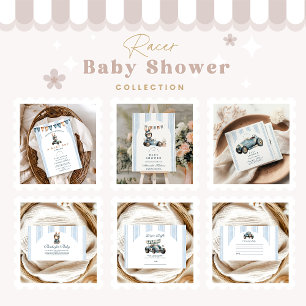 Carte D'accompagnement Note Baby shower Blue Racer pour bébé