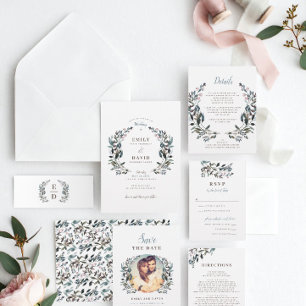 Crest jardin   Blanc   FAIRE-PART DE MARIAGE