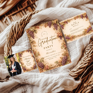 Vintage Vineyard Graduation Party RSVP Card