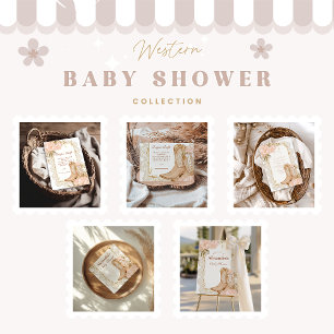 Rustic Cowgirl Boots Flora Diapper Raffle  Enclosure Card
