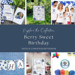 Custom  Berry Sweet Birthday photo Button