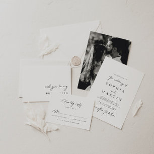 Elegant Overlay Hand Lettered Script Wedding Photo