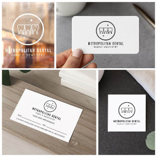 Autocollant Pour Fenêtre Teeth Dentiste moderne Blanc Logo Fenêtre Clôture